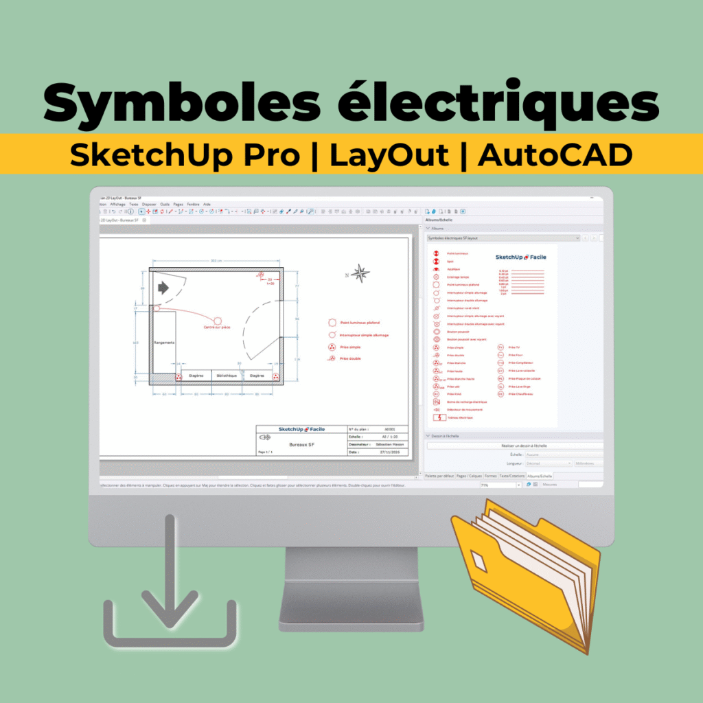 Symboles électriques SketchUp LayOut AutoCAD